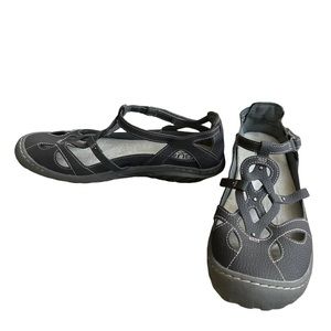 JBU By Jambu Womens Magnolia Mary Jane Flat Charcoal Leather Upper Size 10M